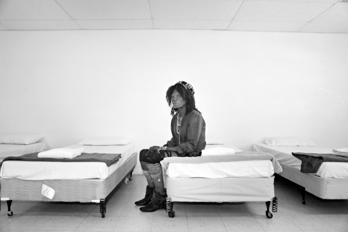 Michael sits on the edge of a bed in the Safety Dorm for transgendered individuals at The Salvation Army Tuesday, Oct. 13, 2015, in Las Vegas. Michael spent three months in the Safety Dorm prior to getting his own transitional apartment on campus. The Safety Dorm’s purpose is to ensure the safety and wellbeing of transgendered individuals who come through the shelter. (Ronda Churchill/Las Vegas Review-Journal)